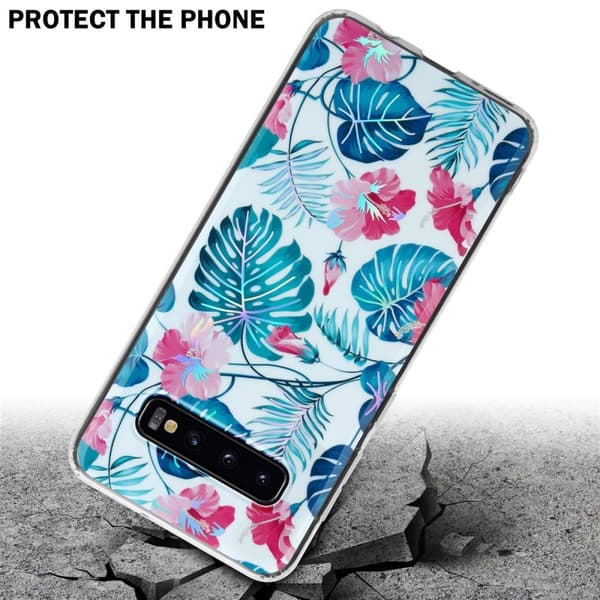 Samsung Galaxy S10 4G Suojakotelo TPU-silikonista valmistettu suojakuori jossa on kukkakuvioinen kuvio
