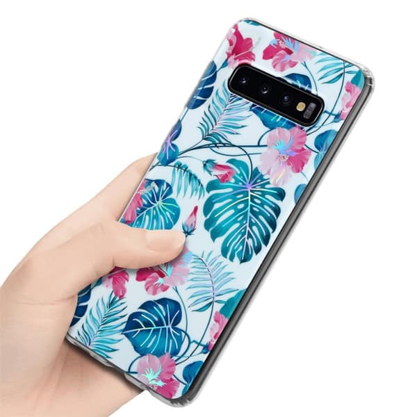 Samsung Galaxy S10 4G Suojakotelo TPU-silikonista valmistettu suojakuori jossa on kukkakuvioinen kuvio