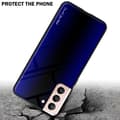 Miniatyrbild 4 av 7: Samsung Galaxy S21 5G Skal Fodral Case Cover Randigt utseende i TPU-silikon och baksida i härdat glas Skyddsfodral
