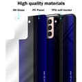 Miniatyrbild 7 av 7: Samsung Galaxy S21 5G Skal Fodral Case Cover Randigt utseende i TPU-silikon och baksida i härdat glas Skyddsfodral