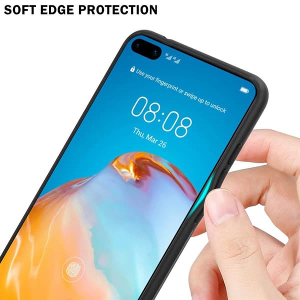 Huawei P40 Skal Fodral Case Cover Randigt utseende i TPU-silikon och baksida i härdat glas Skyddsfodral