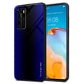 Miniatyrbild 1 av 7: Huawei P40 Skal Fodral Case Cover Randigt utseende i TPU-silikon och baksida i härdat glas Skyddsfodral