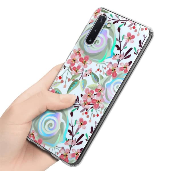 Samsung Galaxy NOTE 10 Suojakotelo TPU-silikonista valmistettu suojakuori jossa on kukkakuvioinen kuvio
