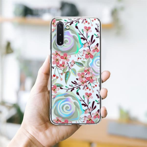 Deksel til Samsung Galaxy NOTE 10 Lommebokdeskel av TPU-silikon med blomstermønster