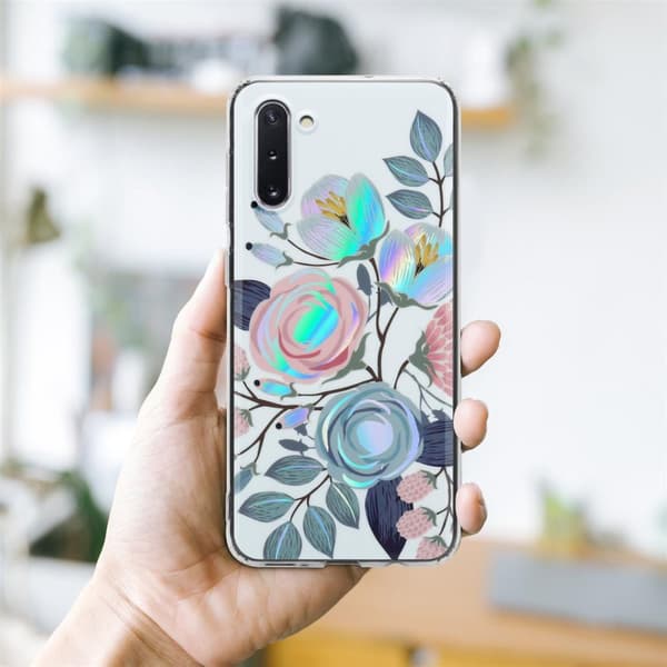 Deksel til Samsung Galaxy NOTE 10 Lommebokdeskel av TPU-silikon med blomstermønster
