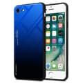 Miniatyrbild 1 av 7: iPhone 7 / 7S / 8 / SE 2020 Skal Fodral i två färger av TPU-silikon och baksida av härdat glas Case Cover Mobilskydd