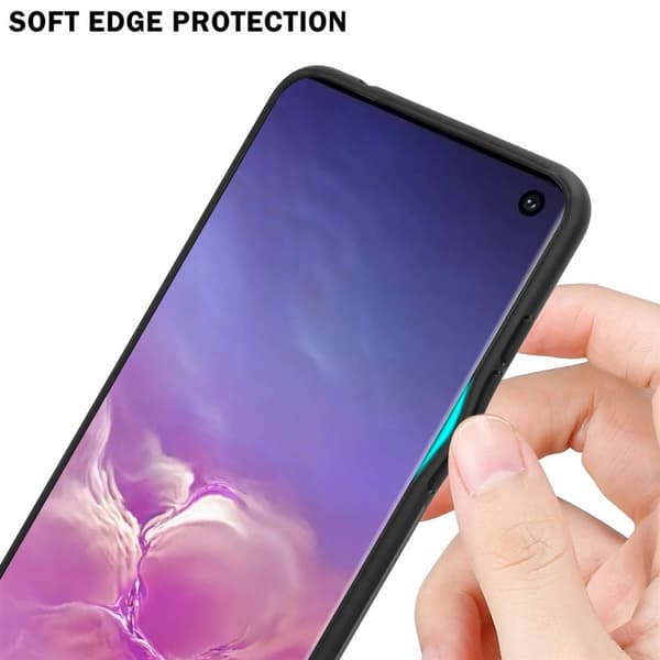 Deksel til Samsung Galaxy S10 4G Stripe optics Silikondeskel laget av TPU-silikon og bakside av herdet glass