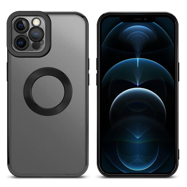 Deksel til iPhone 12 PRO MAX Beskyttelsesdeksel av fleksibelt TPU-silikon med kromapplikasjon