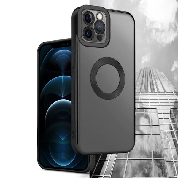 Deksel til iPhone 12 PRO MAX Beskyttelsesdeksel av fleksibelt TPU-silikon med kromapplikasjon