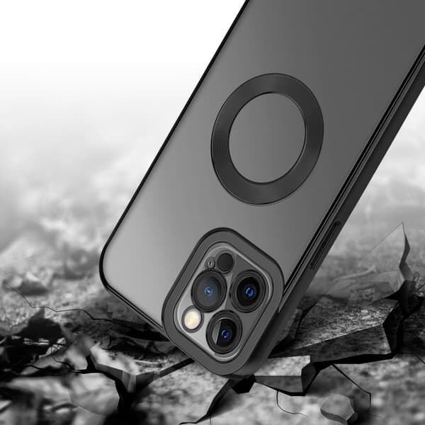 Deksel til iPhone 12 PRO MAX Beskyttelsesdeksel av fleksibelt TPU-silikon med kromapplikasjon