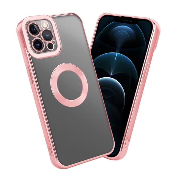 Deksel til iPhone 12 PRO MAX Beskyttelsesdeksel av fleksibelt TPU-silikon med kromapplikasjon