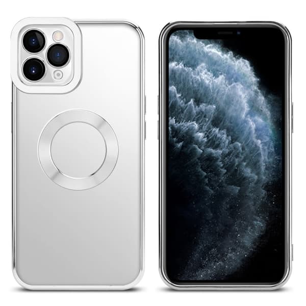 iPhone 11 PRO MAX Skal Fodral av flexibelt TPU-silikon med Chrome-applikation Mobilskydd