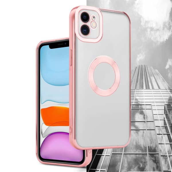 Deksel til iPhone 12 Beskyttelsesdeksel av fleksibelt TPU-silikon med kromapplikasjon