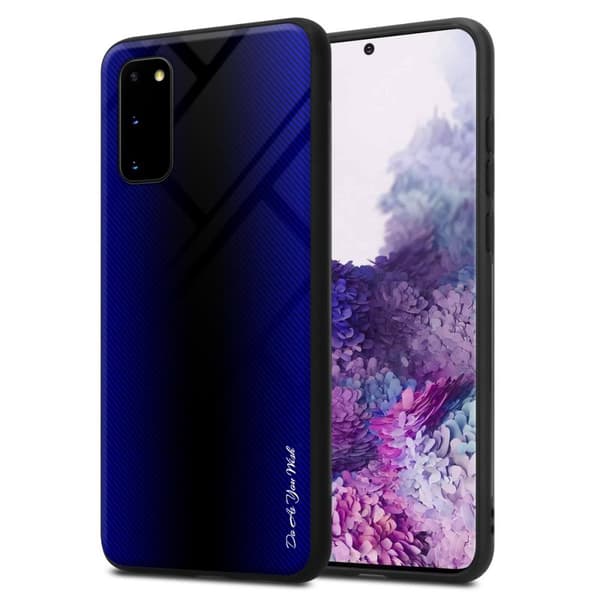 Deksel til Samsung Galaxy S20 Stripe optics Silikondeskel laget av TPU-silikon og bakside av herdet glass