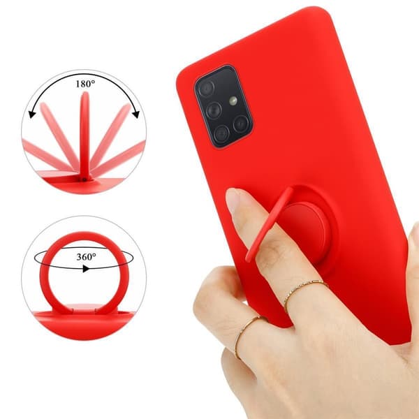 Samsung Galaxy A71 4G Skal Fodral Mobilskydd av flexibelt TPU-silikon med ring Skyddsfodral Case Cover
