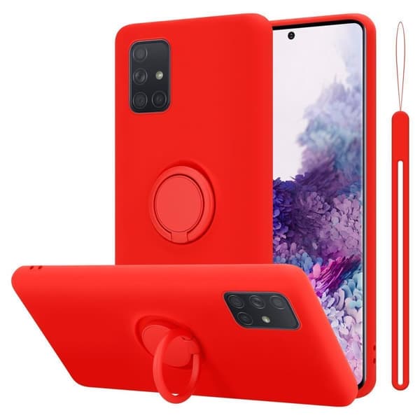 Samsung Galaxy A71 4G Skal Fodral Mobilskydd av flexibelt TPU-silikon med ring Skyddsfodral Case Cover