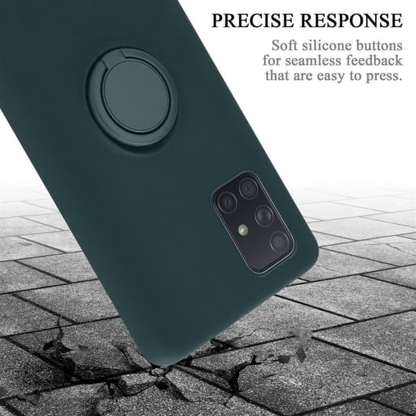 Samsung Galaxy A71 4G Skal Fodral Mobilskydd av flexibelt TPU-silikon med ring Skyddsfodral Case Cover