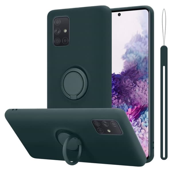 Samsung Galaxy A71 4G Skal Fodral Mobilskydd av flexibelt TPU-silikon med ring Skyddsfodral Case Cover