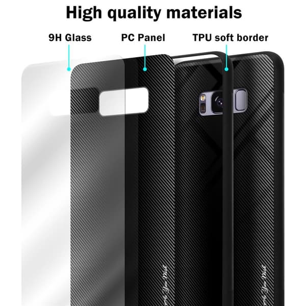Deksel til Samsung Galaxy S8 PLUS Stripe optics Silikondeskel laget av TPU-silikon og bakside av herdet glass