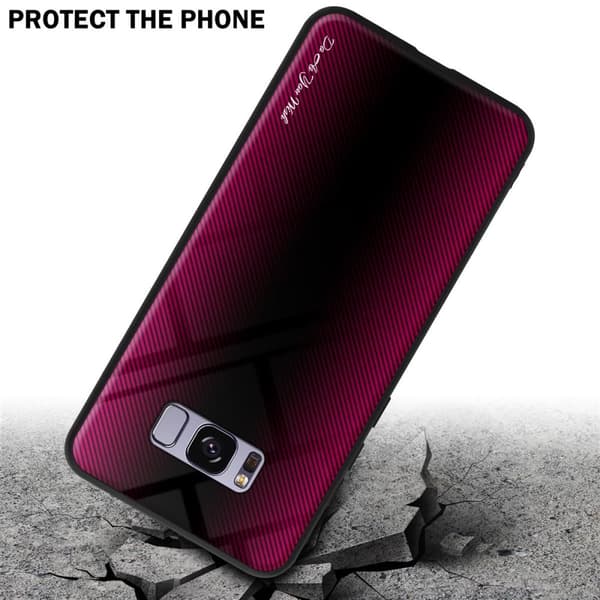 Deksel til Samsung Galaxy S8 PLUS Stripe optics Silikondeskel laget av TPU-silikon og bakside av herdet glass