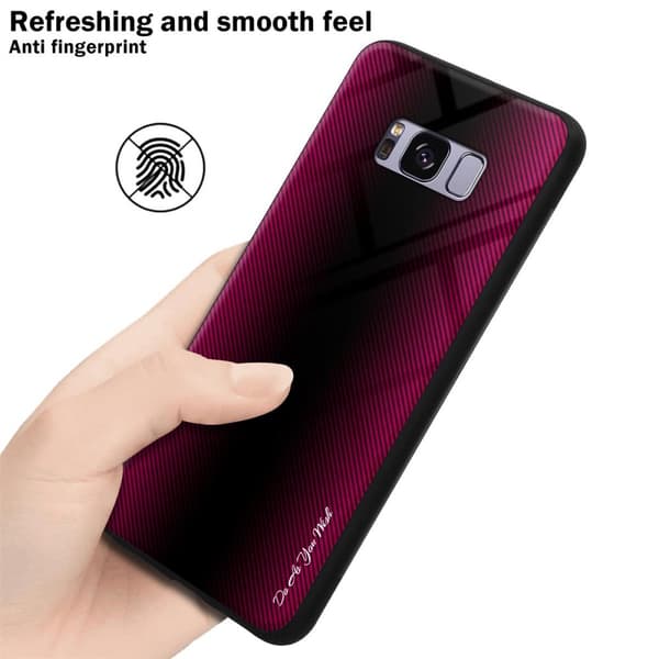 Deksel til Samsung Galaxy S8 PLUS Stripe optics Silikondeskel laget av TPU-silikon og bakside av herdet glass
