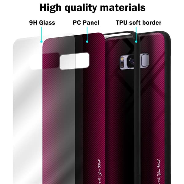 Deksel til Samsung Galaxy S8 PLUS Stripe optics Silikondeskel laget av TPU-silikon og bakside av herdet glass