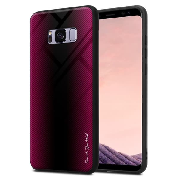 Deksel til Samsung Galaxy S8 PLUS Stripe optics Silikondeskel laget av TPU-silikon og bakside av herdet glass