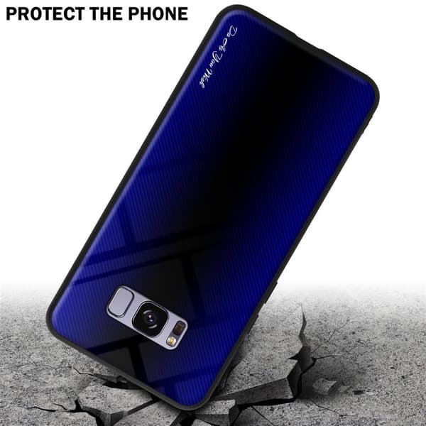 Deksel til Samsung Galaxy S8 PLUS Stripe optics Silikondeskel laget av TPU-silikon og bakside av herdet glass