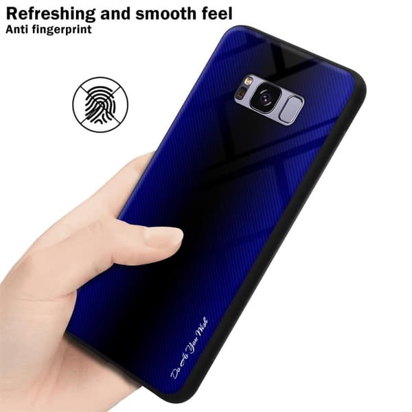 Deksel til Samsung Galaxy S8 PLUS Stripe optics Silikondeskel laget av TPU-silikon og bakside av herdet glass