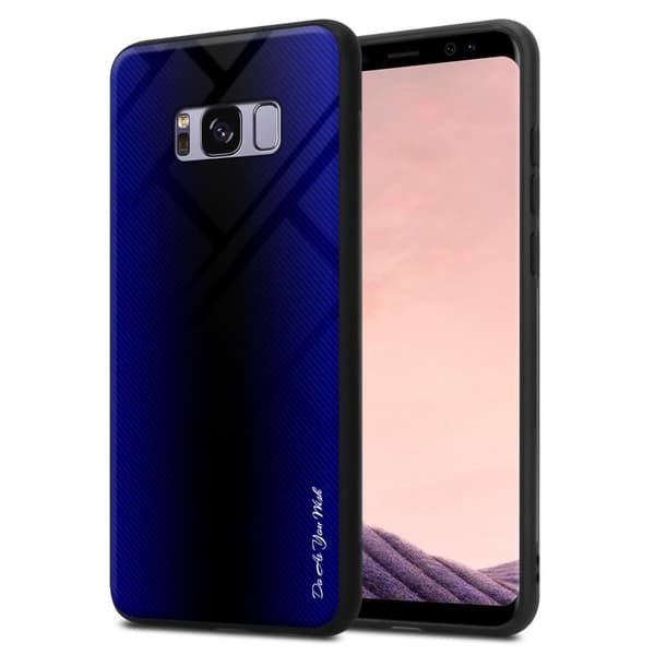 Deksel til Samsung Galaxy S8 PLUS Stripe optics Silikondeskel laget av TPU-silikon og bakside av herdet glass