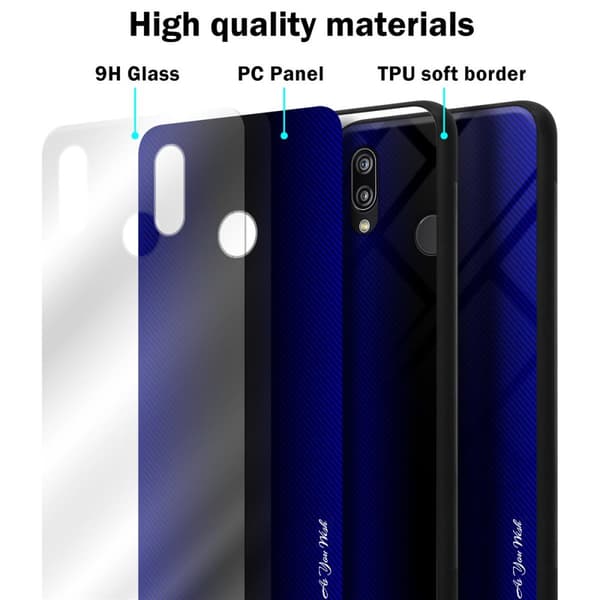 Deksel til Huawei P20 LITE 2018 / NOVA 3E Stripe optics Silikondeskel laget av TPU-silikon og bakside av herdet glass