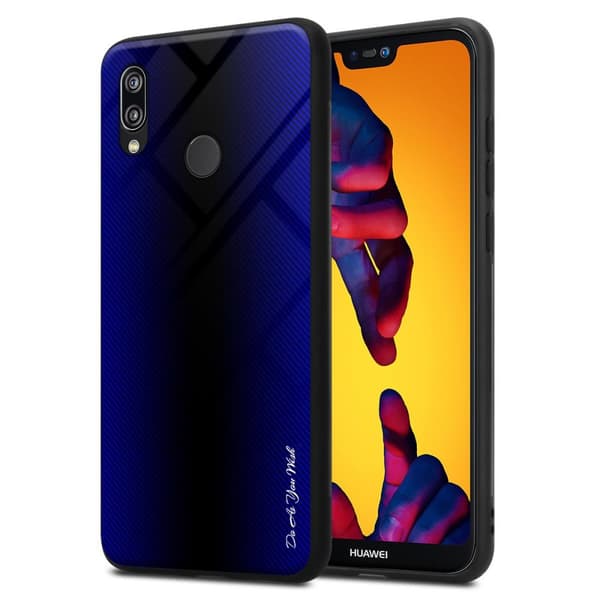 Deksel til Huawei P20 LITE 2018 / NOVA 3E Stripe optics Silikondeskel laget av TPU-silikon og bakside av herdet glass