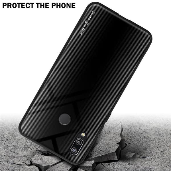 Deksel til Huawei P20 LITE 2018 / NOVA 3E Stripe optics Silikondeskel laget av TPU-silikon og bakside av herdet glass