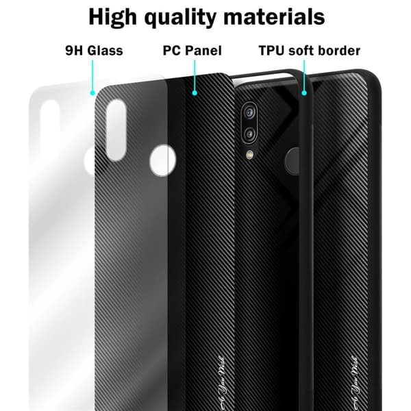 Deksel til Huawei P20 LITE 2018 / NOVA 3E Stripe optics Silikondeskel laget av TPU-silikon og bakside av herdet glass