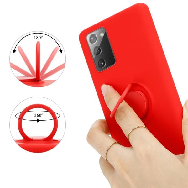 Samsung Galaxy NOTE 20 Skal Fodral Mobilskydd av flexibelt TPU-silikon med ring Skyddsfodral Case Cover