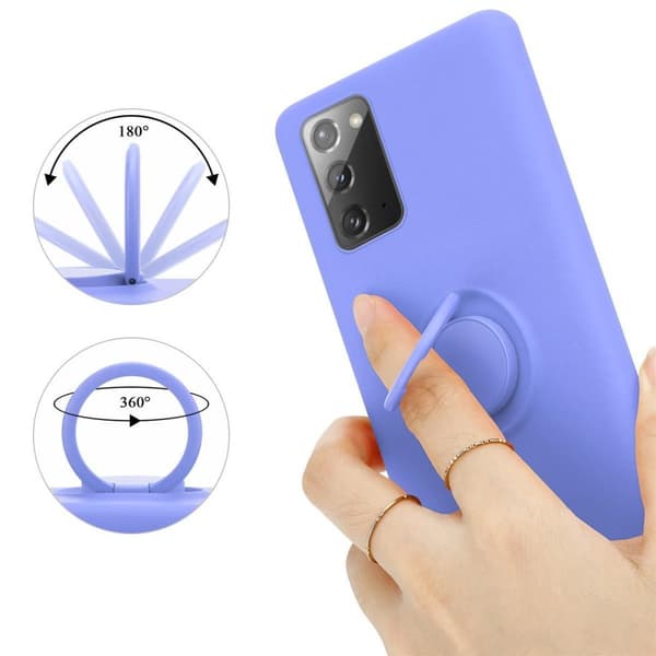 Samsung Galaxy NOTE 20 Skal Fodral Mobilskydd av flexibelt TPU-silikon med ring Skyddsfodral Case Cover