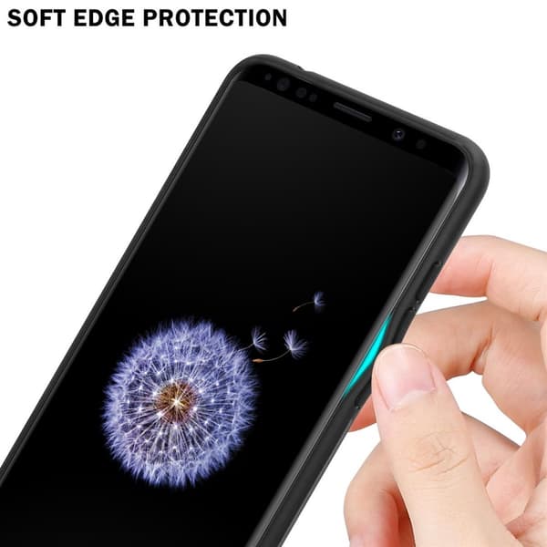 Deksel til Samsung Galaxy S9 Stripe optics Silikondeskel laget av TPU-silikon og bakside av herdet glass