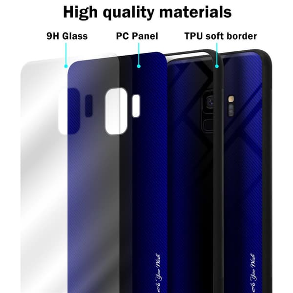 Deksel til Samsung Galaxy S9 Stripe optics Silikondeskel laget av TPU-silikon og bakside av herdet glass