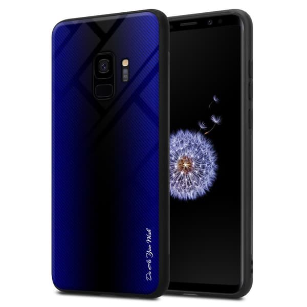 Deksel til Samsung Galaxy S9 Stripe optics Silikondeskel laget av TPU-silikon og bakside av herdet glass