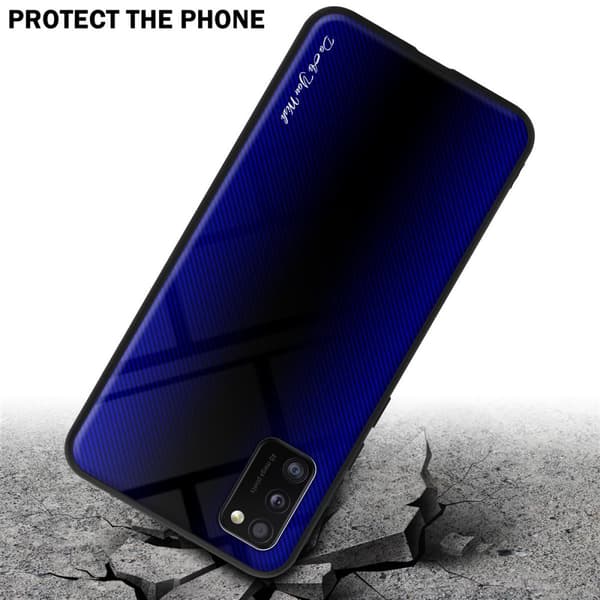 Samsung Galaxy A41 Suojakuori Suojakotelo TPU-silikonista valmistettu raitaoptiikan suojakansi ja karkaistusta lasista valmistettu takapuoli