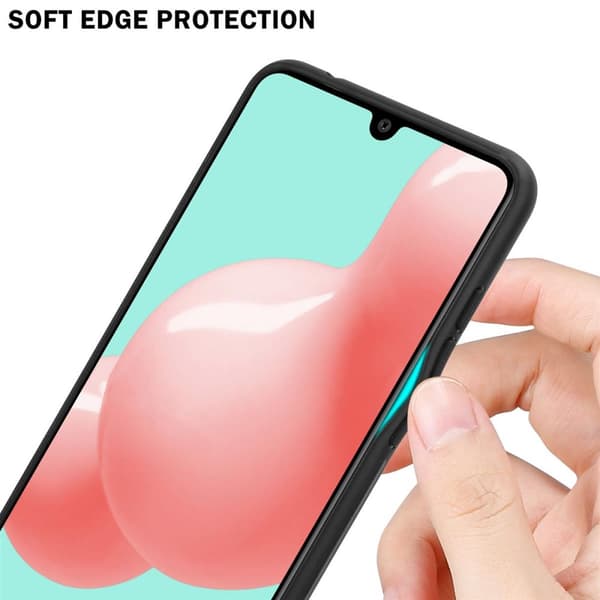 Samsung Galaxy A41 Suojakuori Suojakotelo TPU-silikonista valmistettu raitaoptiikan suojakansi ja karkaistusta lasista valmistettu takapuoli