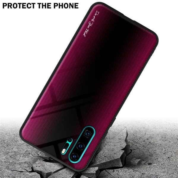 Deksel til Huawei P30 PRO Stripe optics Silikondeskel laget av TPU-silikon og bakside av herdet glass