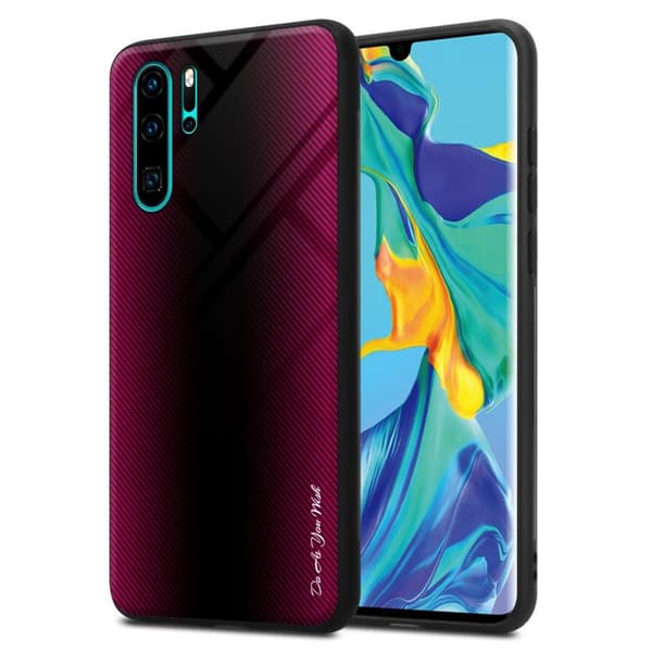 Deksel til Huawei P30 PRO Stripe optics Silikondeskel laget av TPU-silikon og bakside av herdet glass
