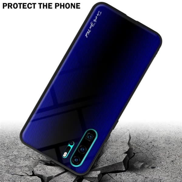 Deksel til Huawei P30 PRO Stripe optics Silikondeskel laget av TPU-silikon og bakside av herdet glass