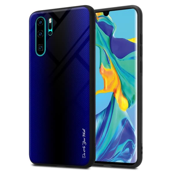 Deksel til Huawei P30 PRO Stripe optics Silikondeskel laget av TPU-silikon og bakside av herdet glass