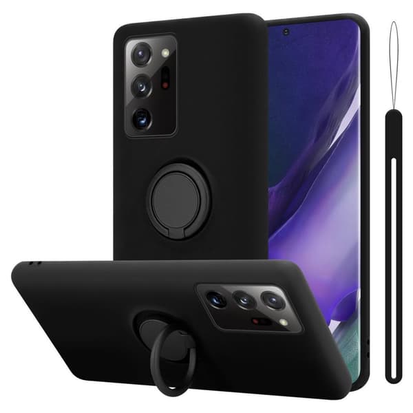 Silikondeksel til Samsung Galaxy NOTE 20 ULTRA Deksel av fleksibelt TPU-silikon LIQUID SVART