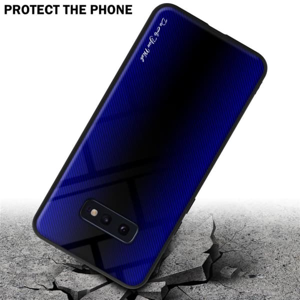 Deksel til Samsung Galaxy S10e Stripe optics Silikondeskel laget av TPU-silikon og bakside av herdet glass
