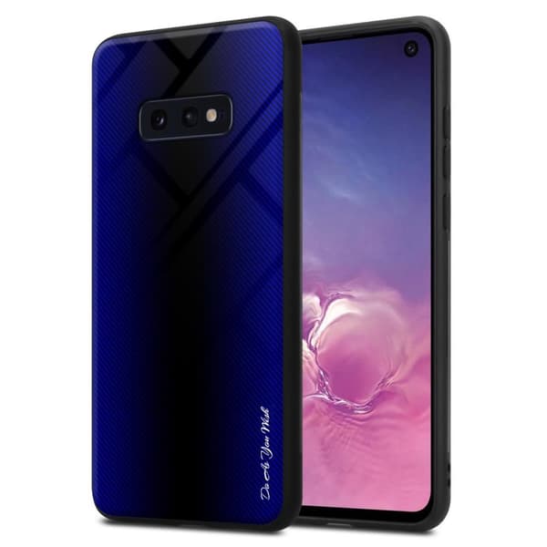 Deksel til Samsung Galaxy S10e Stripe optics Silikondeskel laget av TPU-silikon og bakside av herdet glass