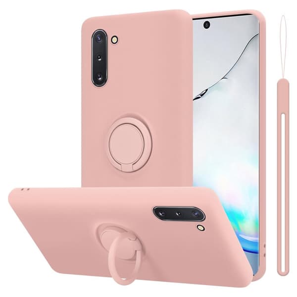 Silikondeksel til Samsung Galaxy NOTE 10 Deksel av fleksibelt TPU-silikon LIQUID ROSA