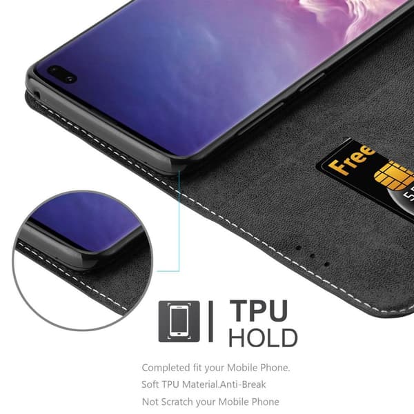 Fordral för Samsung Galaxy S10 PLUS Skal med magnetisk stängning, ståfunktion och kortficka Mobilskydd